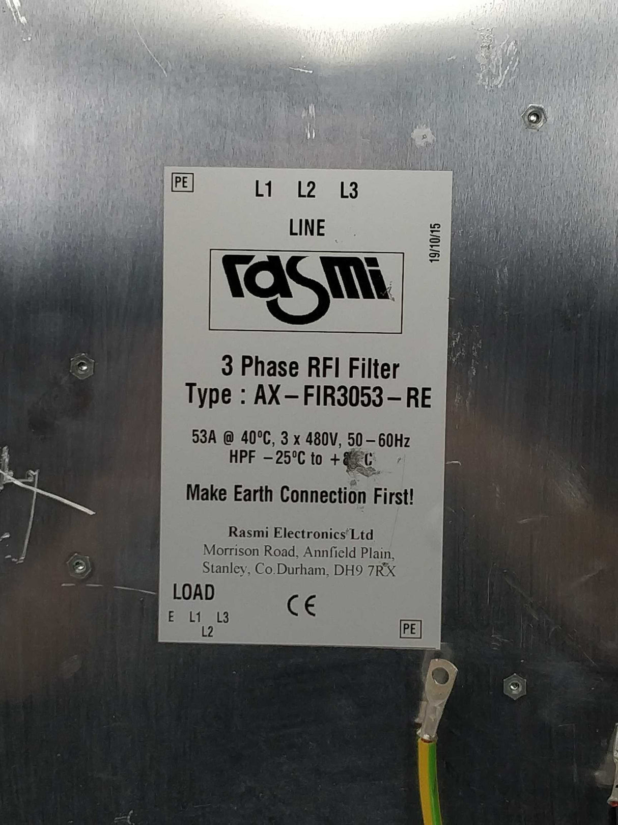 Rasmi AX-FIR3053-RE 3 phase RFI filter