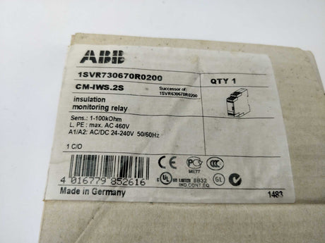 ABB 1SVR730670R0200 CM-IWS.2S Insulation monitoring relay