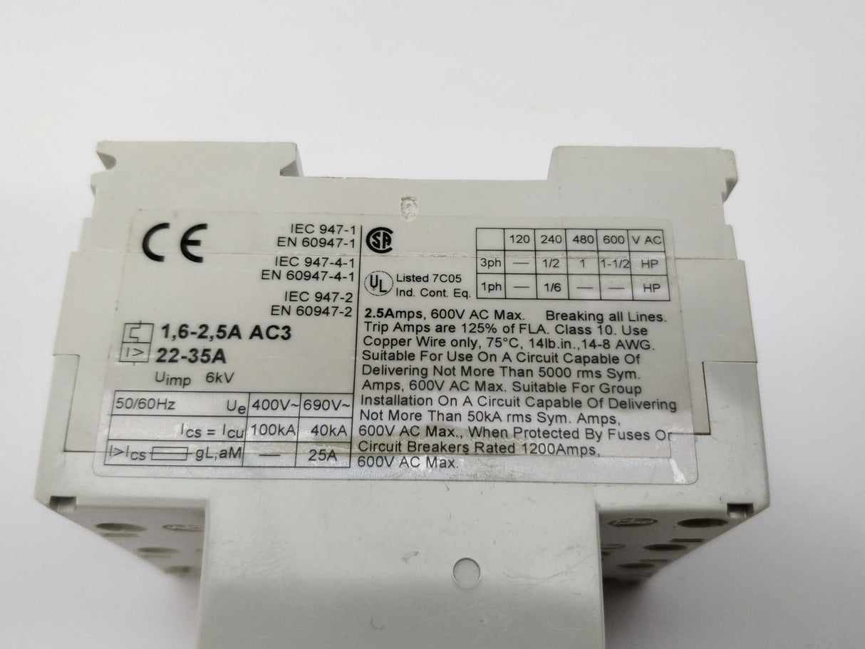 ABB MS 325 Motor starter 690V, 1.6-2.5A