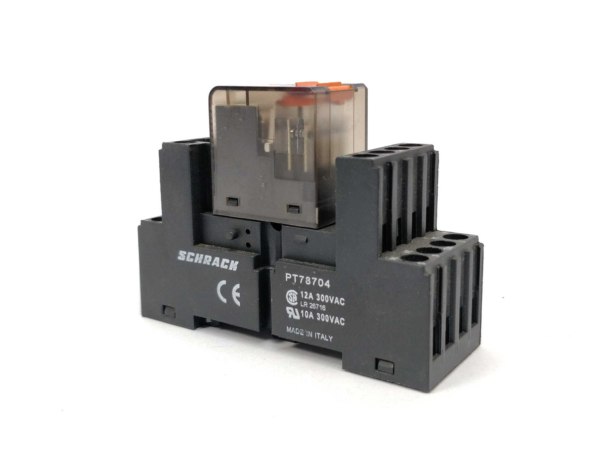 Schrack PT570L24 Plug-in Relay 14 pin 4 C/O 24VDC 6A with LED + PT78704