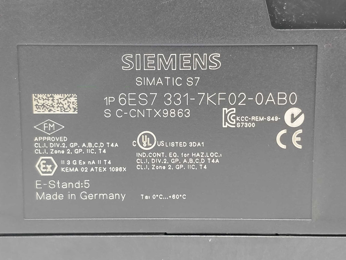 Siemens 6ES7331-7KF02-0AB0 SIMATIC S7 Analog Inp. SM 331 E05