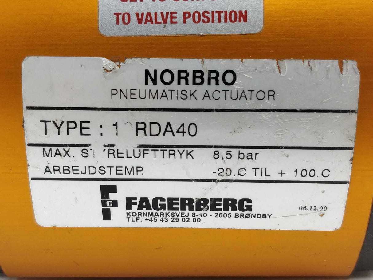 Norbro 10-RDA40-1SDBE0-D Pneumatic Actuator