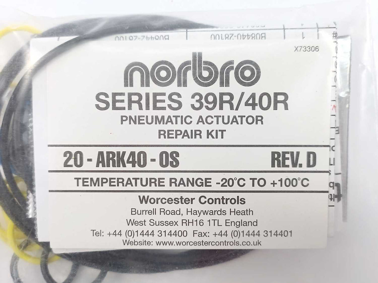 Norbro 20-ARK40-0S Pneumatic Actuator Repair Kit Rev. D