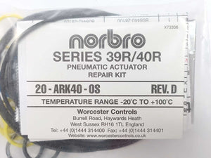 Norbro 20-ARK40-0S Pneumatic Actuator Repair Kit Rev. D