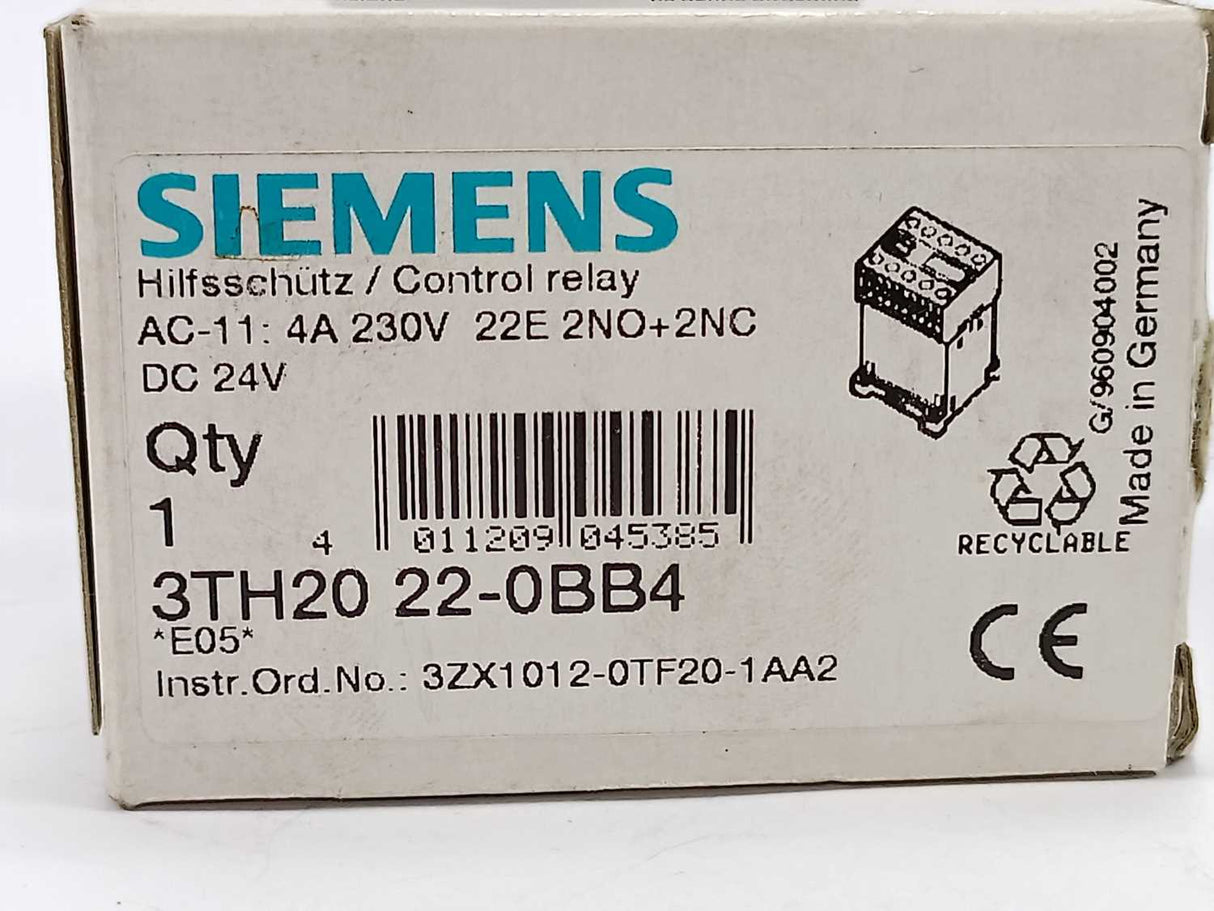 Siemens 3TH2022-0BB4 Control relay