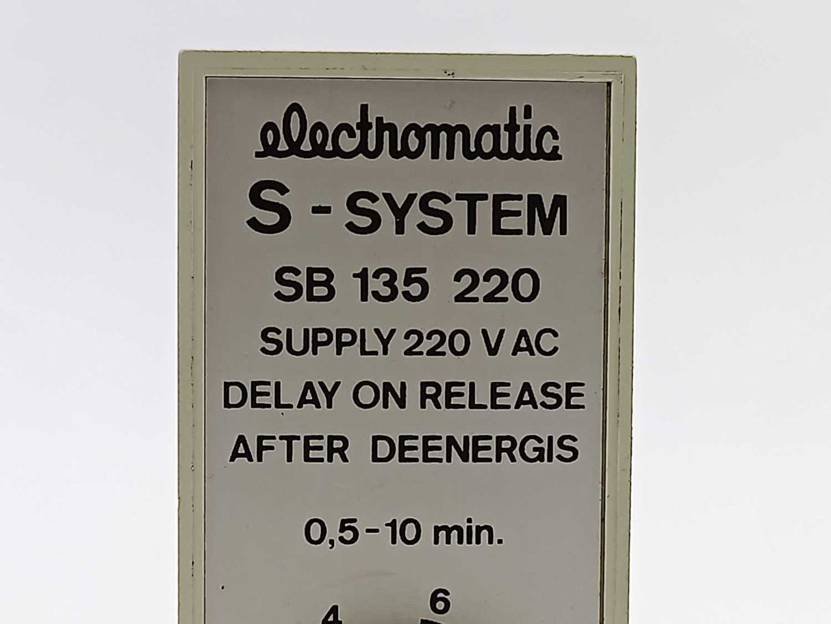 Electromatic SB 135 220 S-System Delay on release deenergis 0,5-10 min.