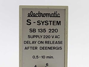 Electromatic SB 135 220 S-System Delay on release deenergis 0,5-10 min.