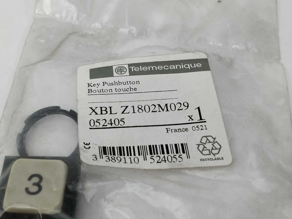 TELEMECANIQUE XBL Z1802M029 Key pushbutton 052405