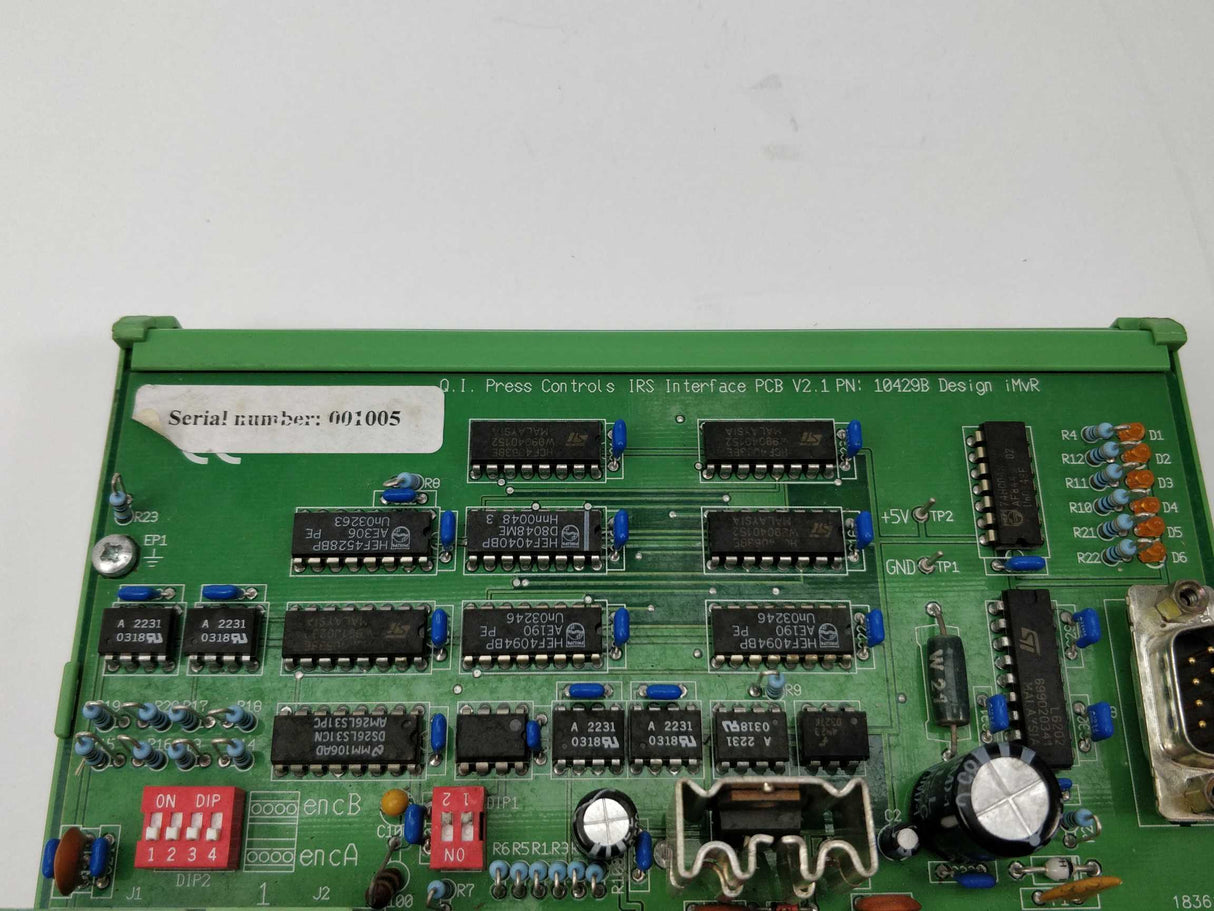 Q.I. Press Controls 10429B IRS Interface PCB V2.1