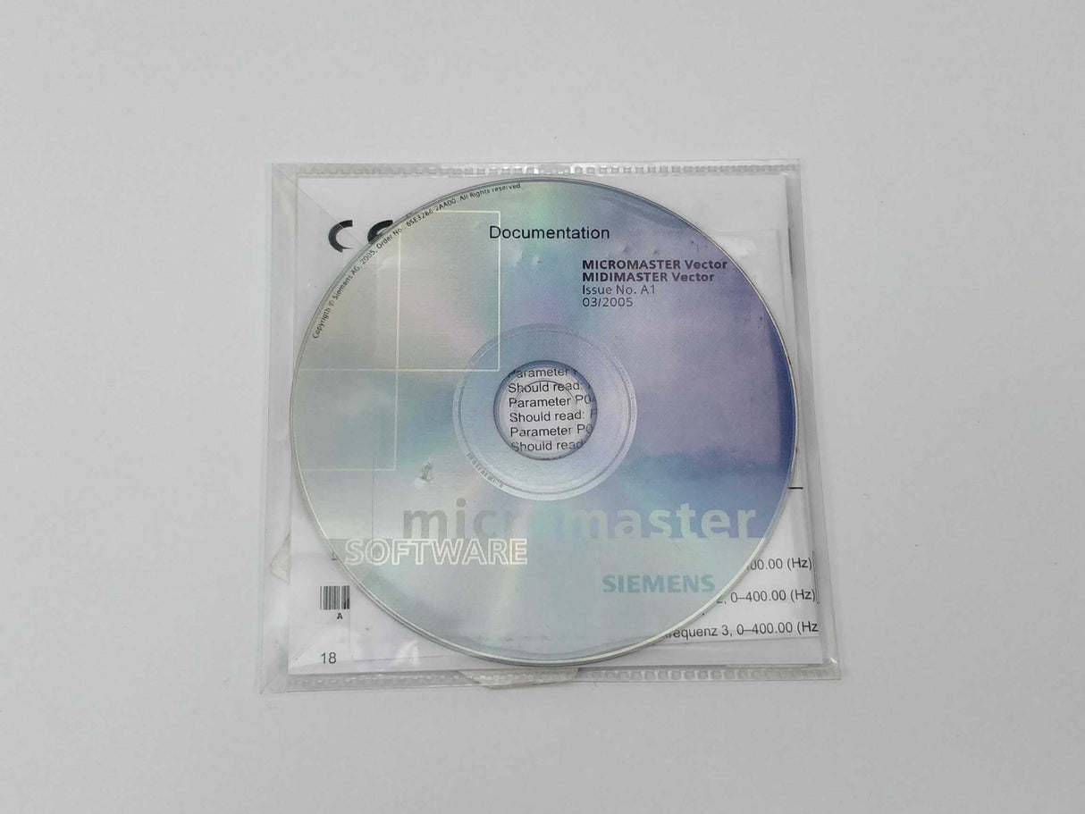 Siemens 6SE3286-2AA00 Multi-language CD MM3 Vector