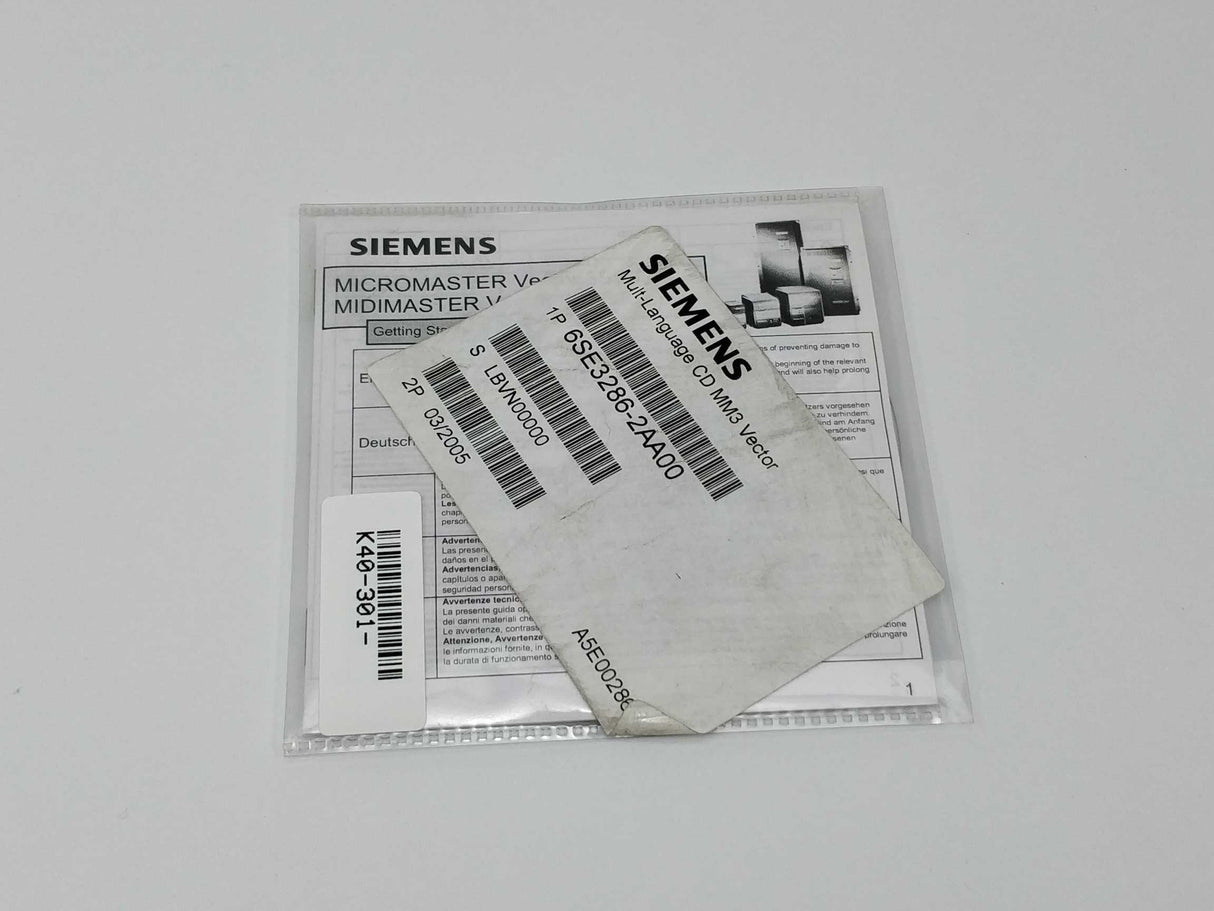 Siemens 6SE3286-2AA00 Multi-language CD MM3 Vector