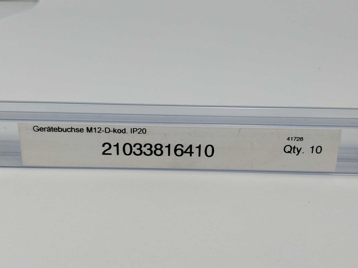 Harting 21033816410 M12 panel feedtrough/PCB straight D-cod, 10 Pcs