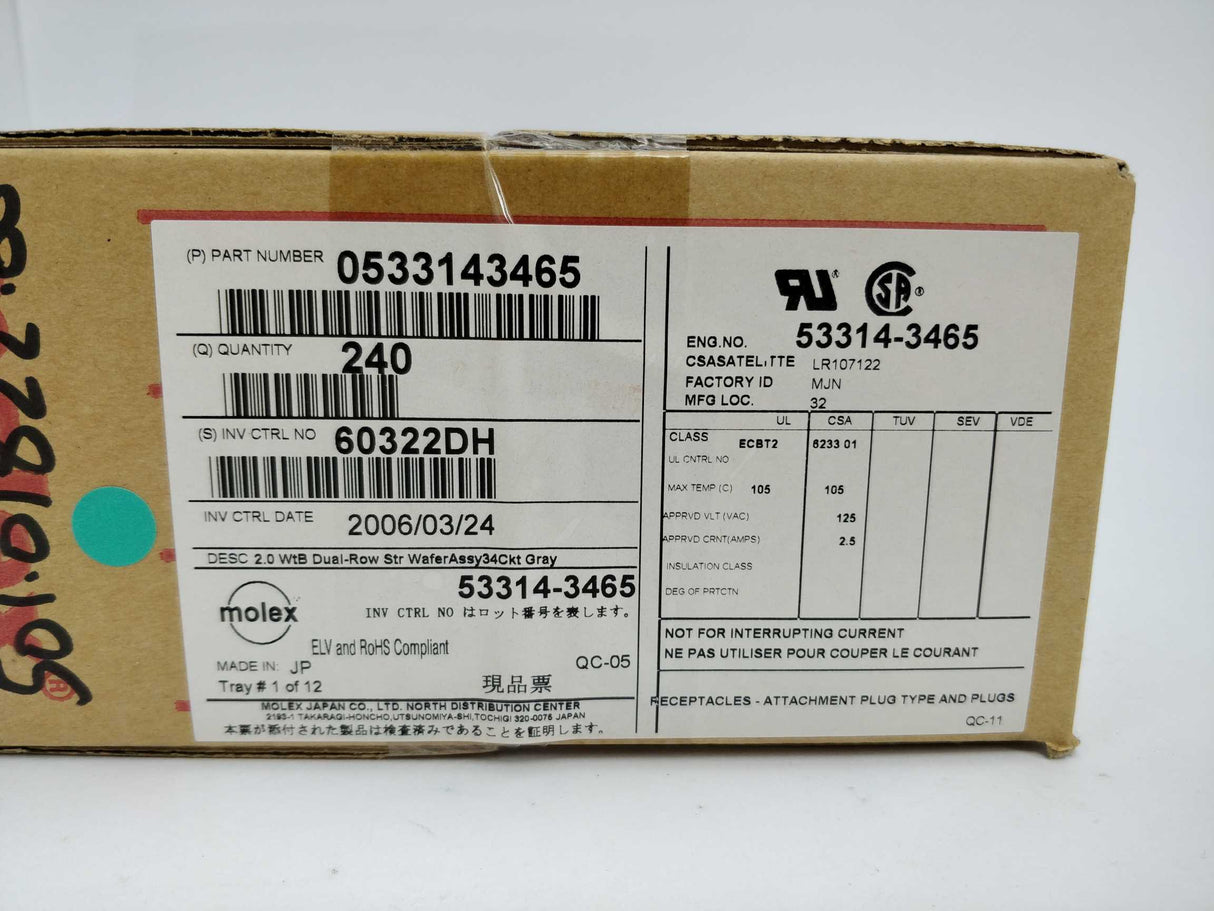 Molex 0533143465 10 Pcs. Connection header