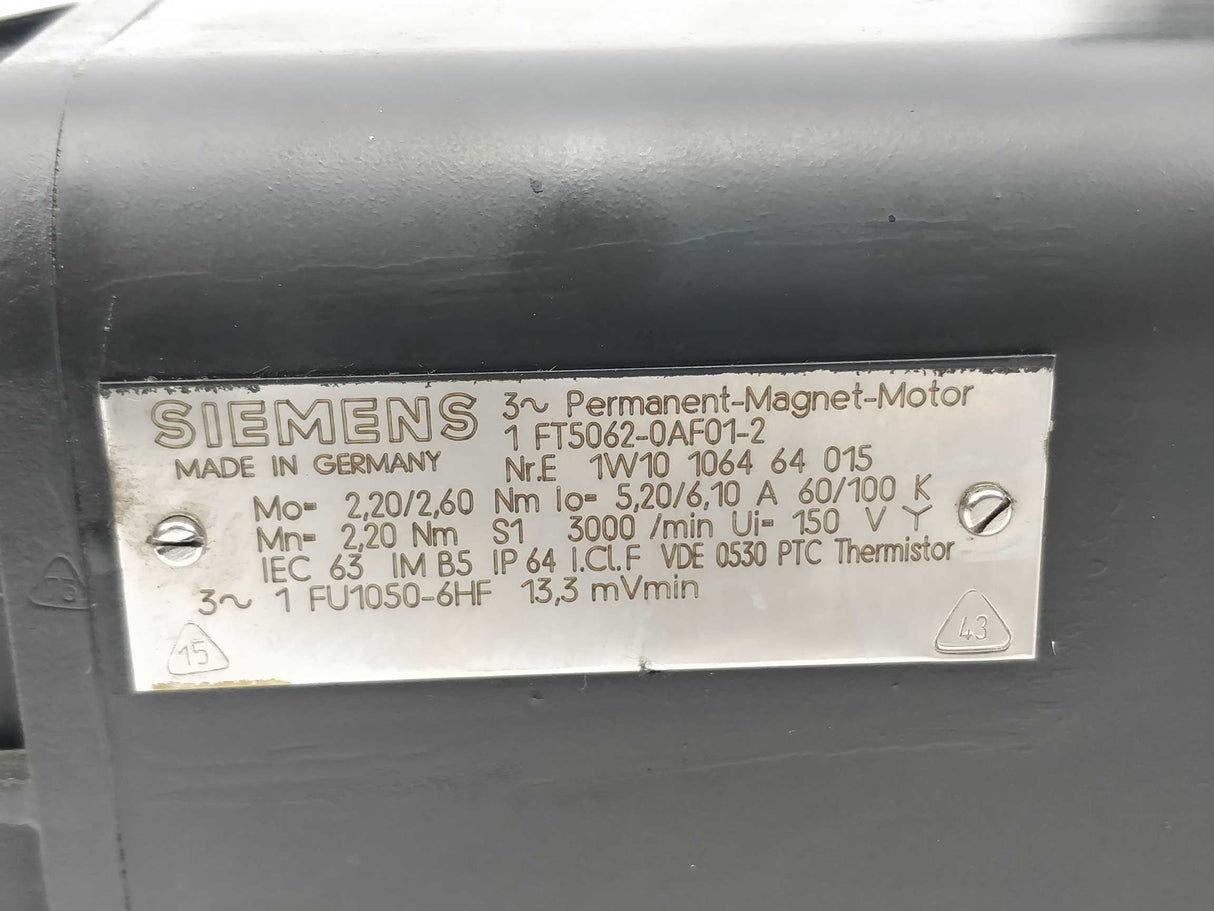 Siemens 1FT5062-0AF01-2 Permanent-Magnet-Motor