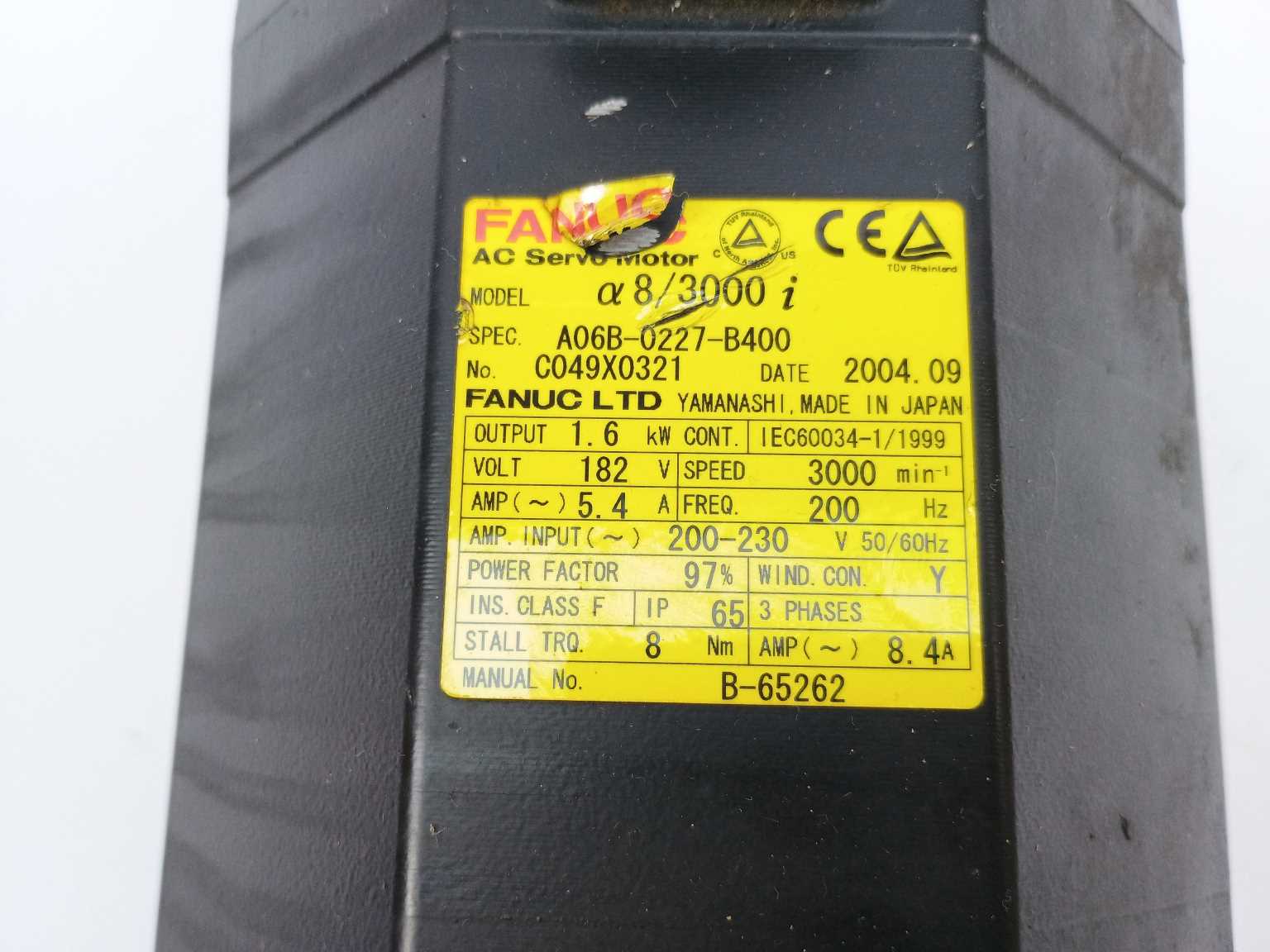 Fanuc Servo fashion Motor A06B-0227-B400