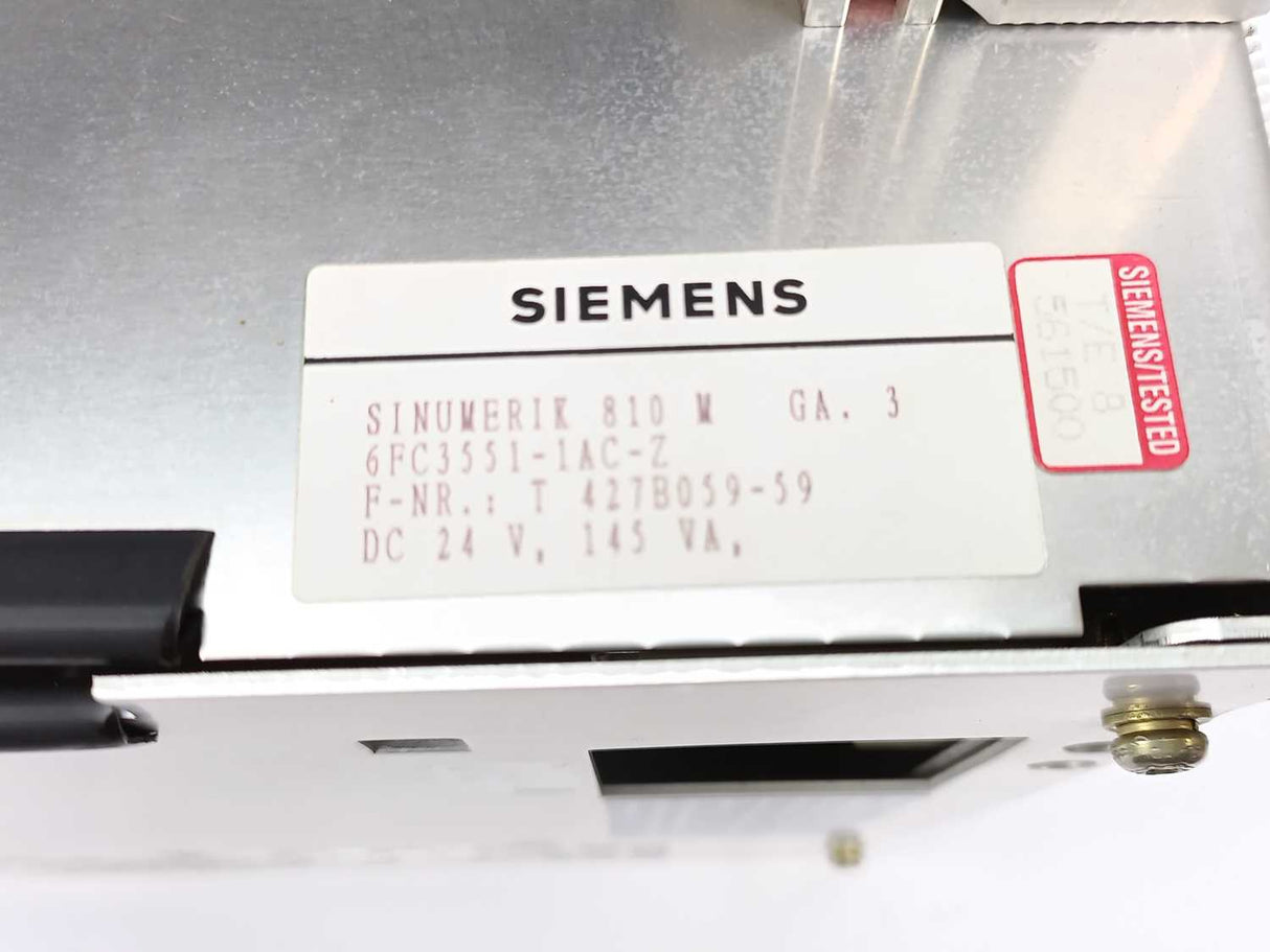 Siemens 6FC3551-1AC-Z SINUMERIK 810 M Panel