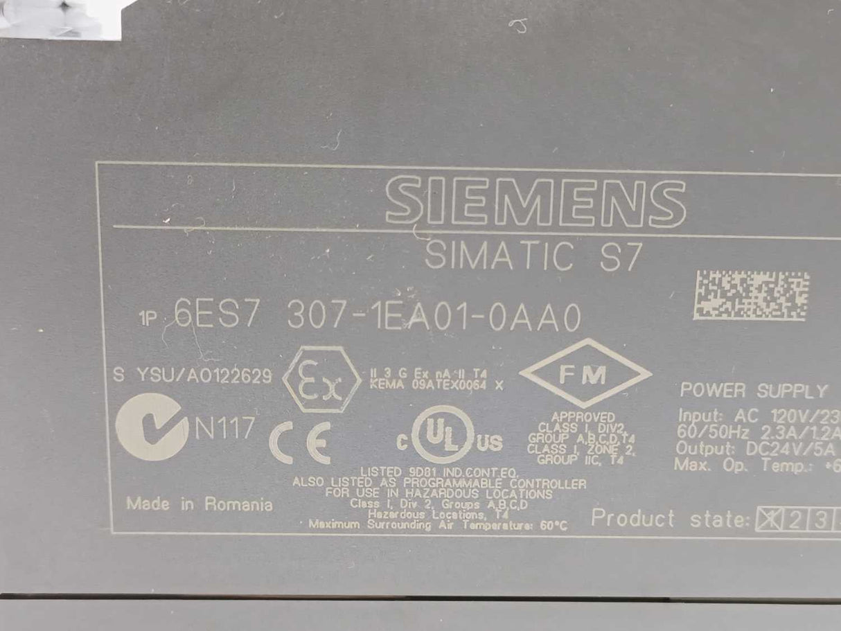 Siemens 6ES7307-1EA01-0AA0 SIMATIC S7-300 Regulated power supply