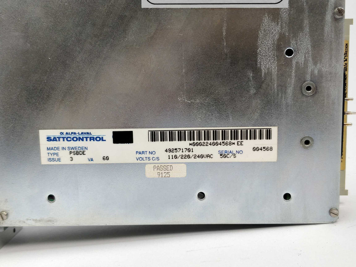 Alfa Laval 492571701 SattControl PSBDE 60VA power supply ver:3