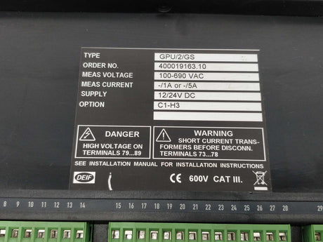 Deif GPU/2/GS Generator Protection Unit