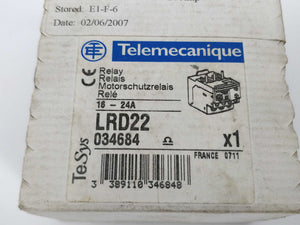 TELEMECANIQUE LRD22 034684, Motor protection relay