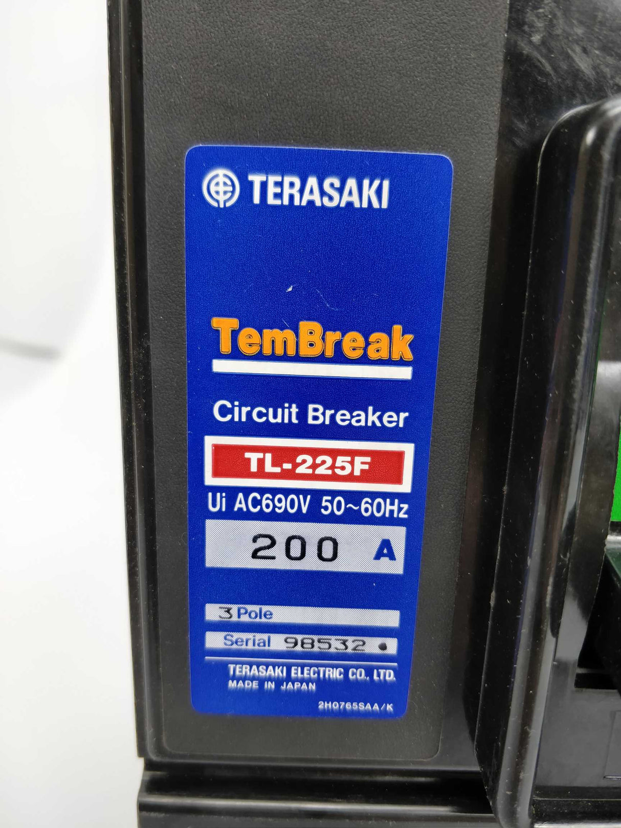 TERASAKI TL-225F TemBreak Circuit Breaker 200A