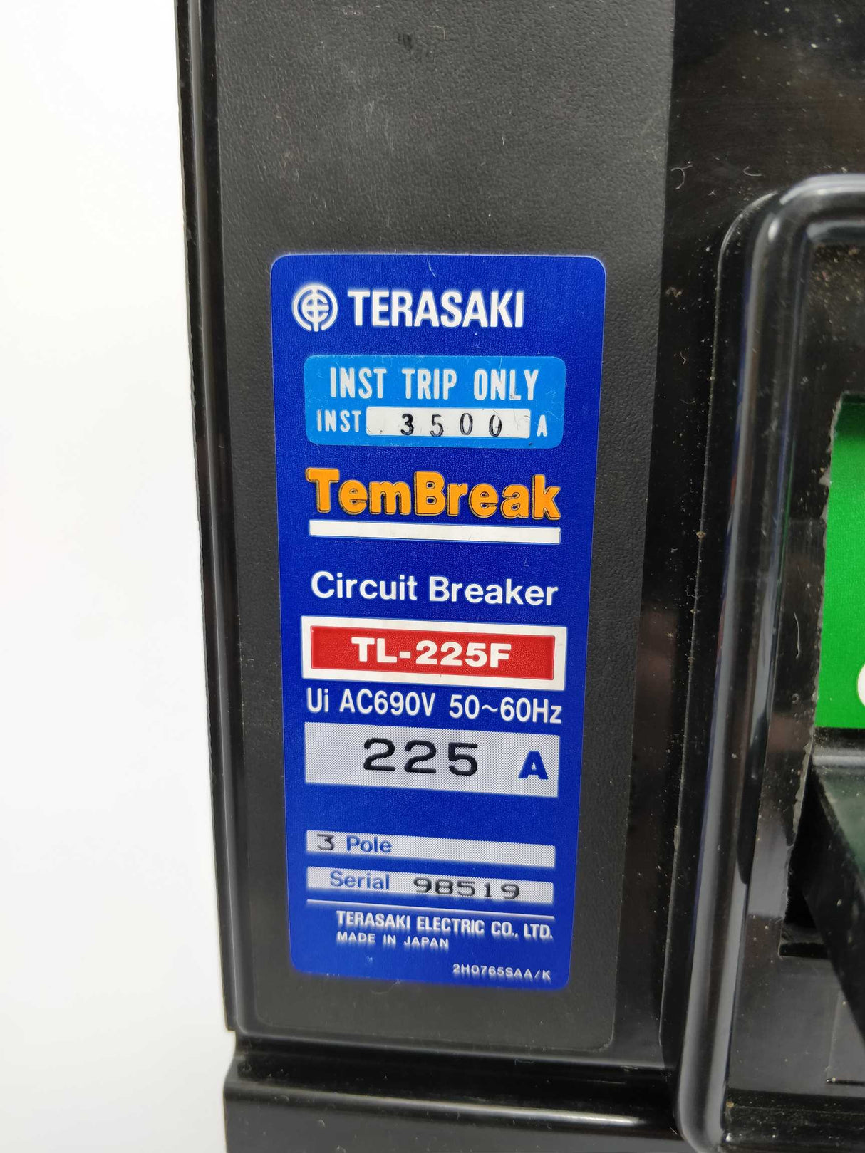 TERASAKI TL-225F TemBreak Circuit Breaker 225A