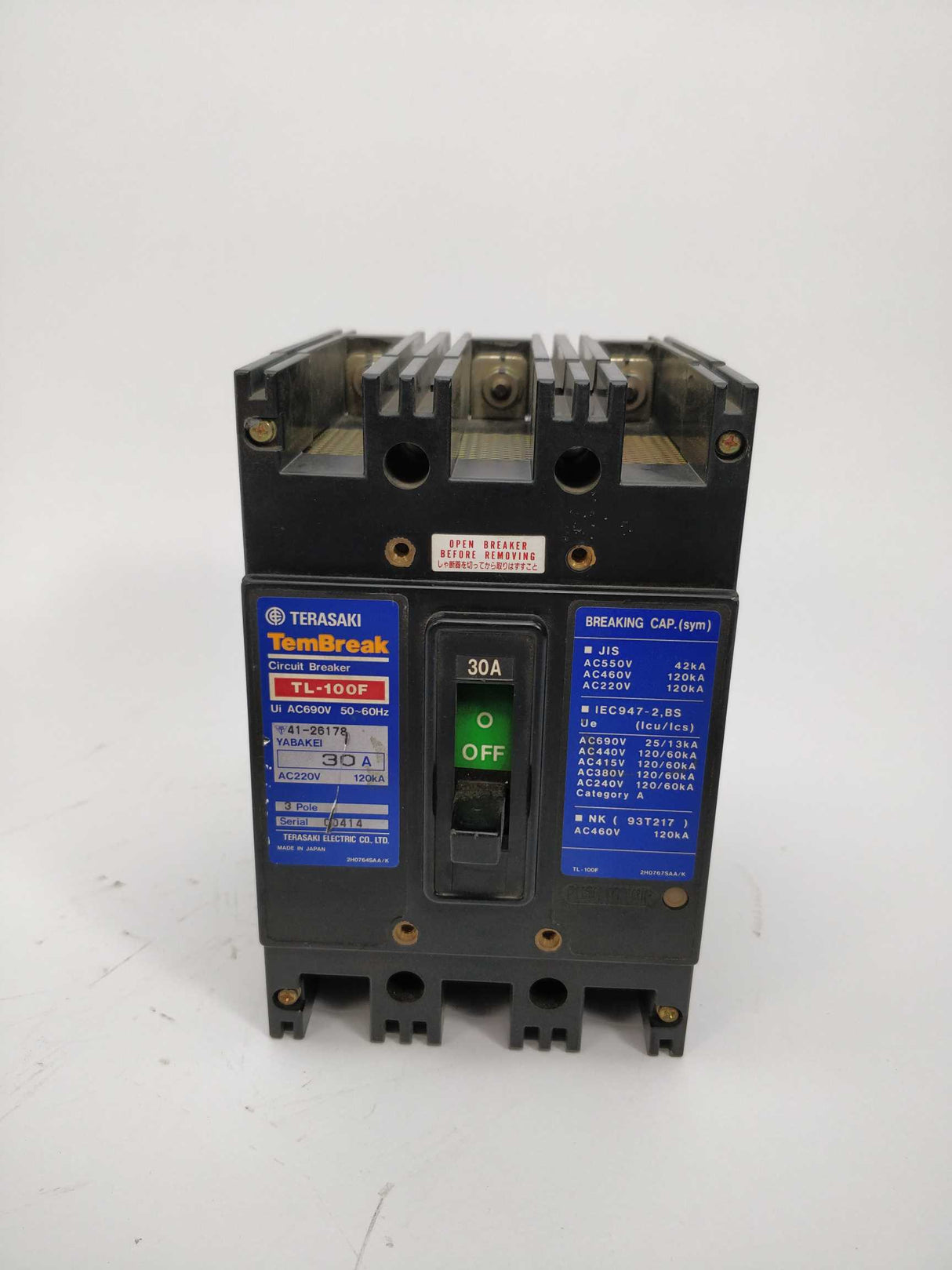 TERASAKI TL-100F TemBreak Circuit Breaker 30A