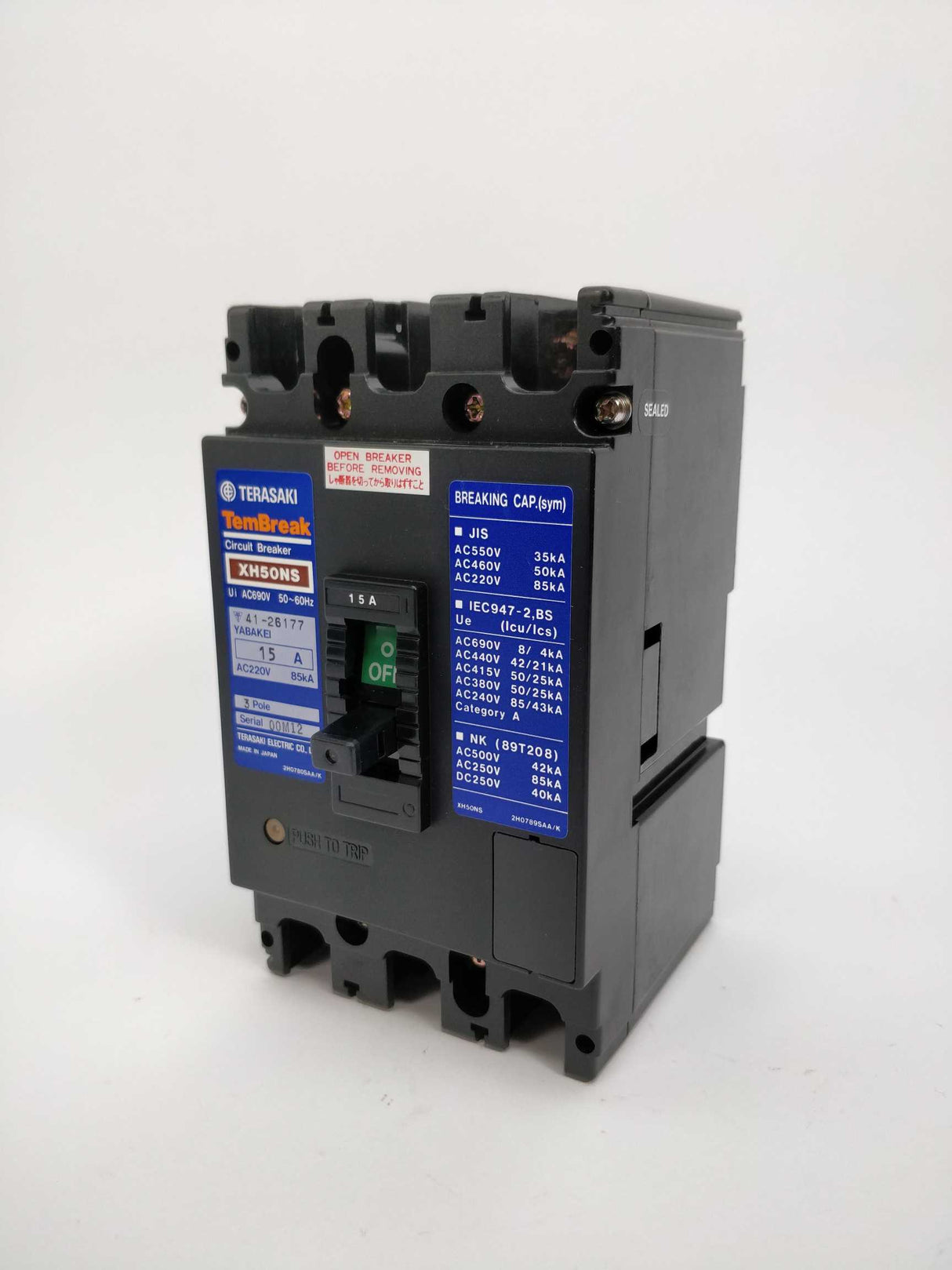 TERASAKI XH50NS TemBreak Circuit Breaker 15A