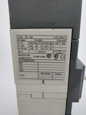 ABB Tmax T2L 160 Circuit breaker PR221DS