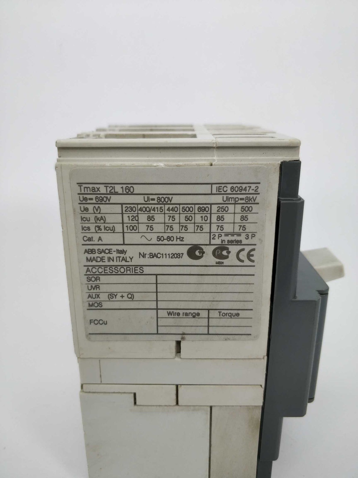 ABB Tmax T2L 160 Circuit breaker