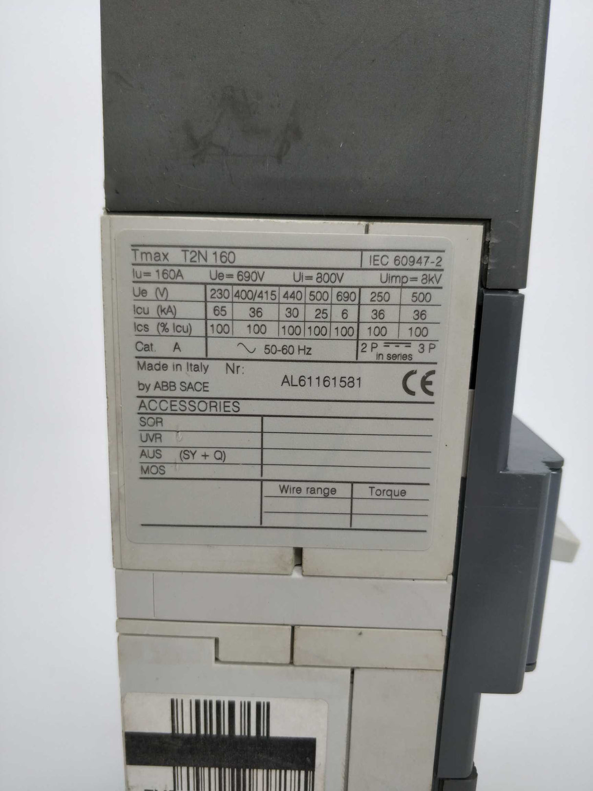 ABB Tmax T2N 160 Circuit breaker