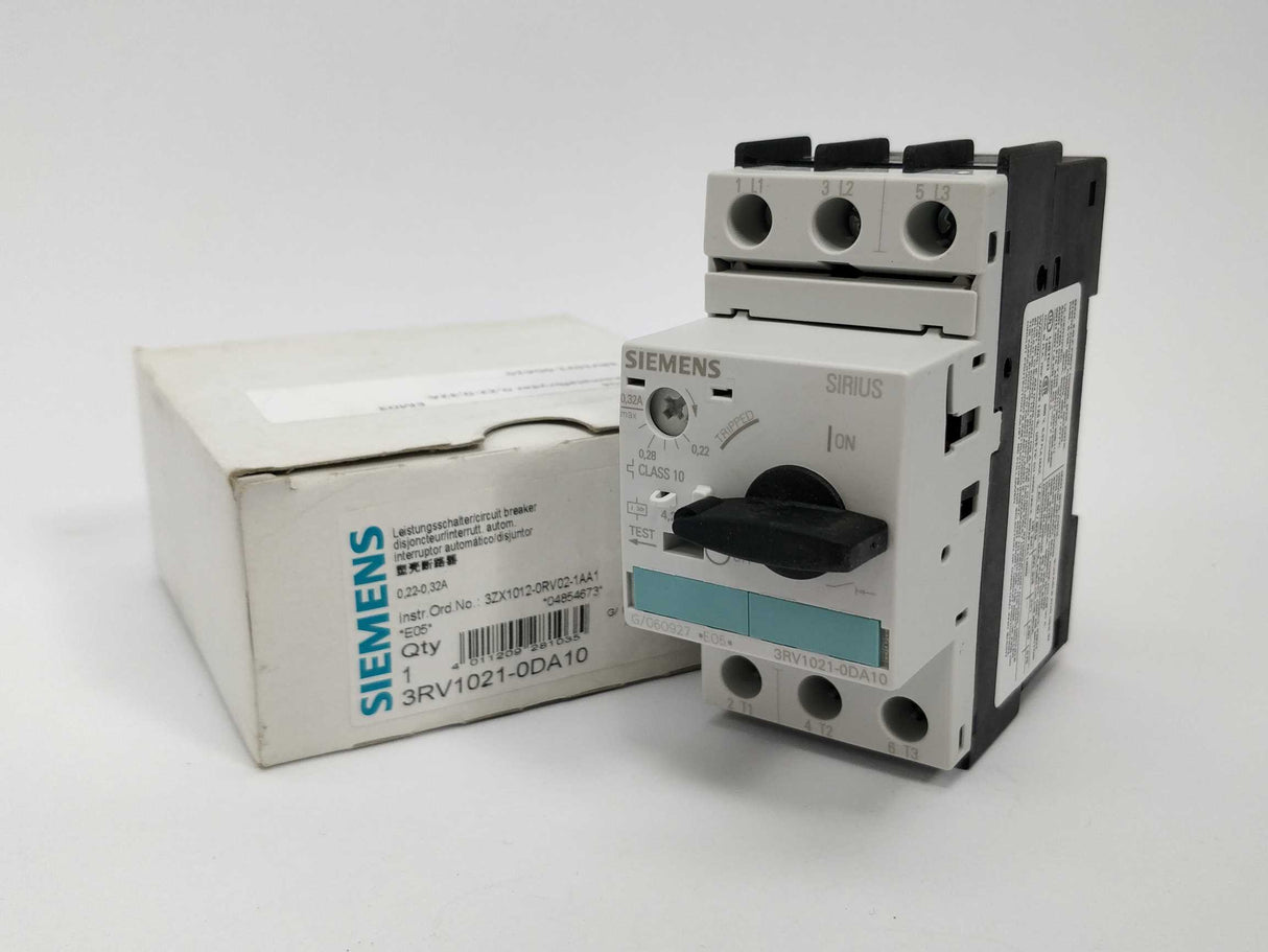 Siemens 3RV1021-0DA10 Circuit breaker 0.22-0.32A