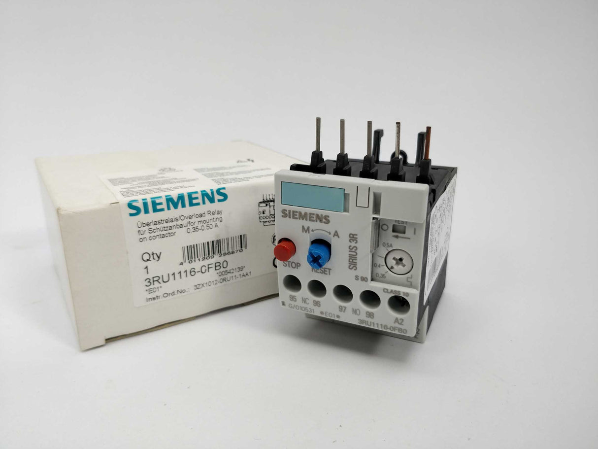 Siemens 3RU1116-0FB0 Overload relay 0.35-0.50A