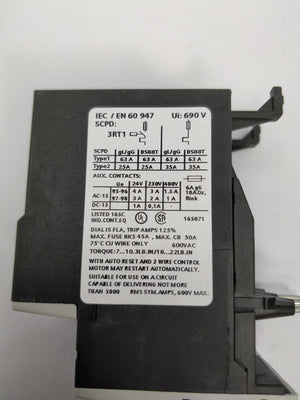 Siemens 3RU1126-1KB0 Siemens overload relay 9 ... 12.5 A