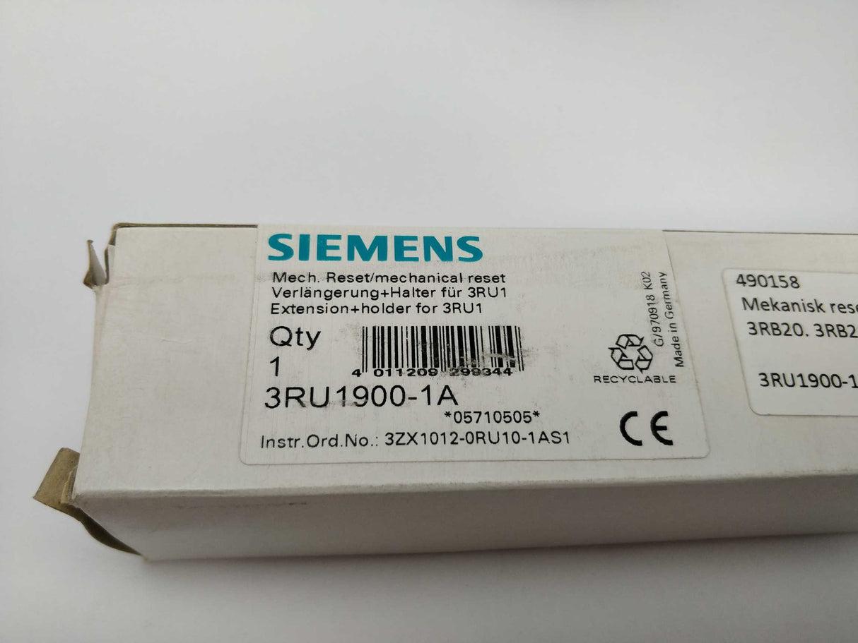 Siemens 3RU1900-1A Machanical reset