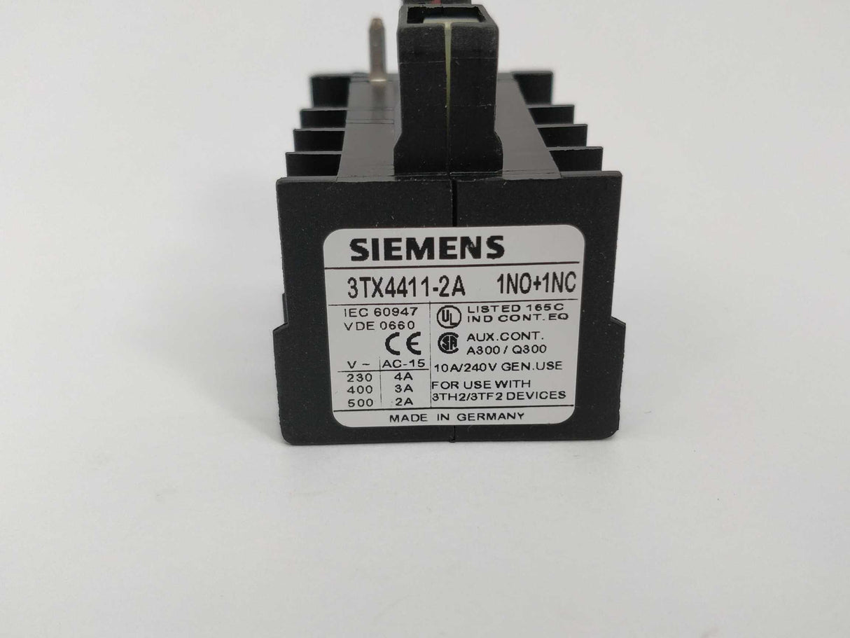 Siemens 3TX4411-2A Auxiliary switch block 1NO+1NC