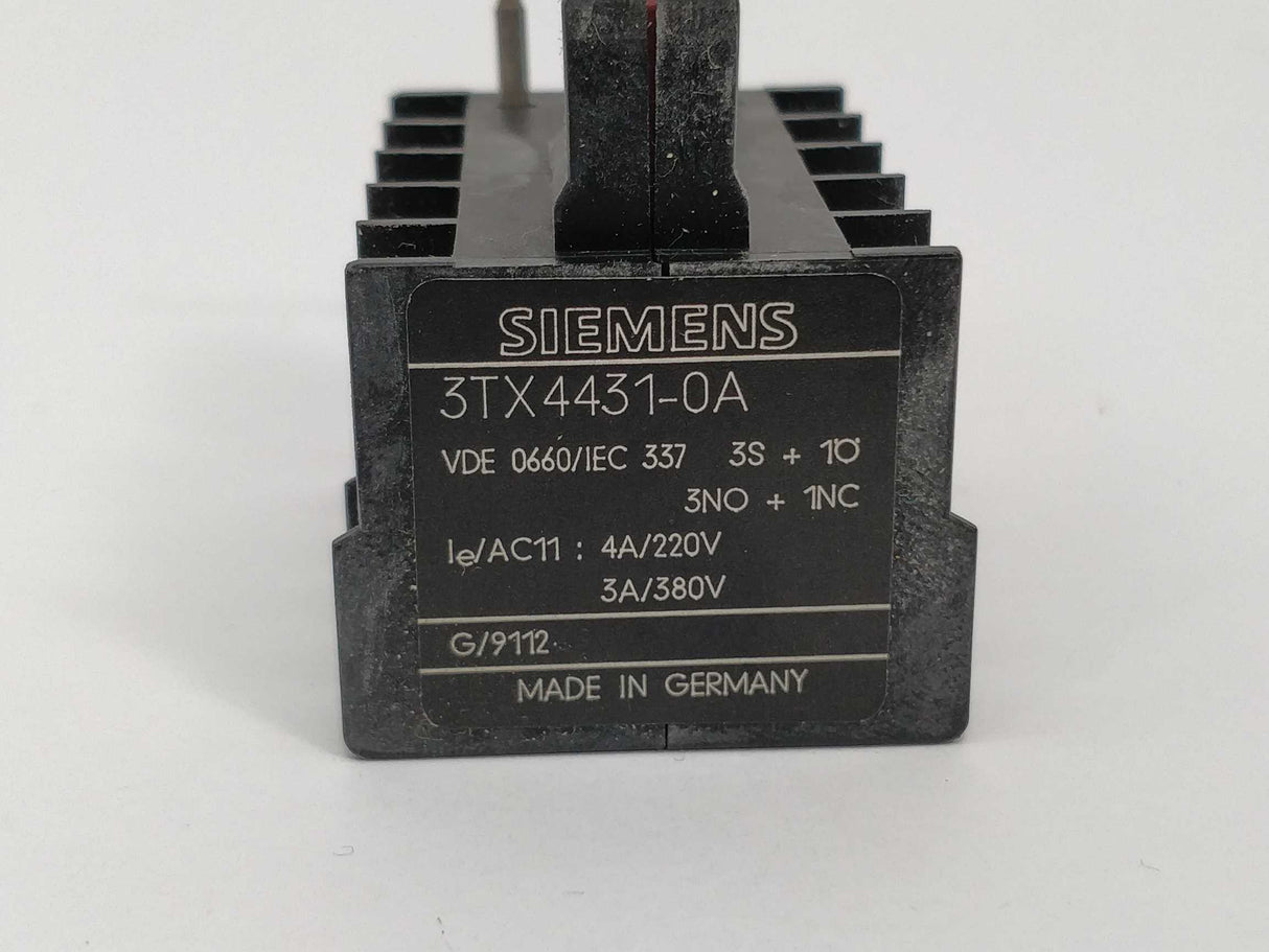 Siemens 3TX4431-0A  AUXILIARY CONTACTS BLOCK