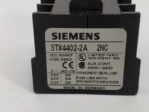 Siemens 3TX4402-2A Auxiliary switch block AC 4A/ 230V