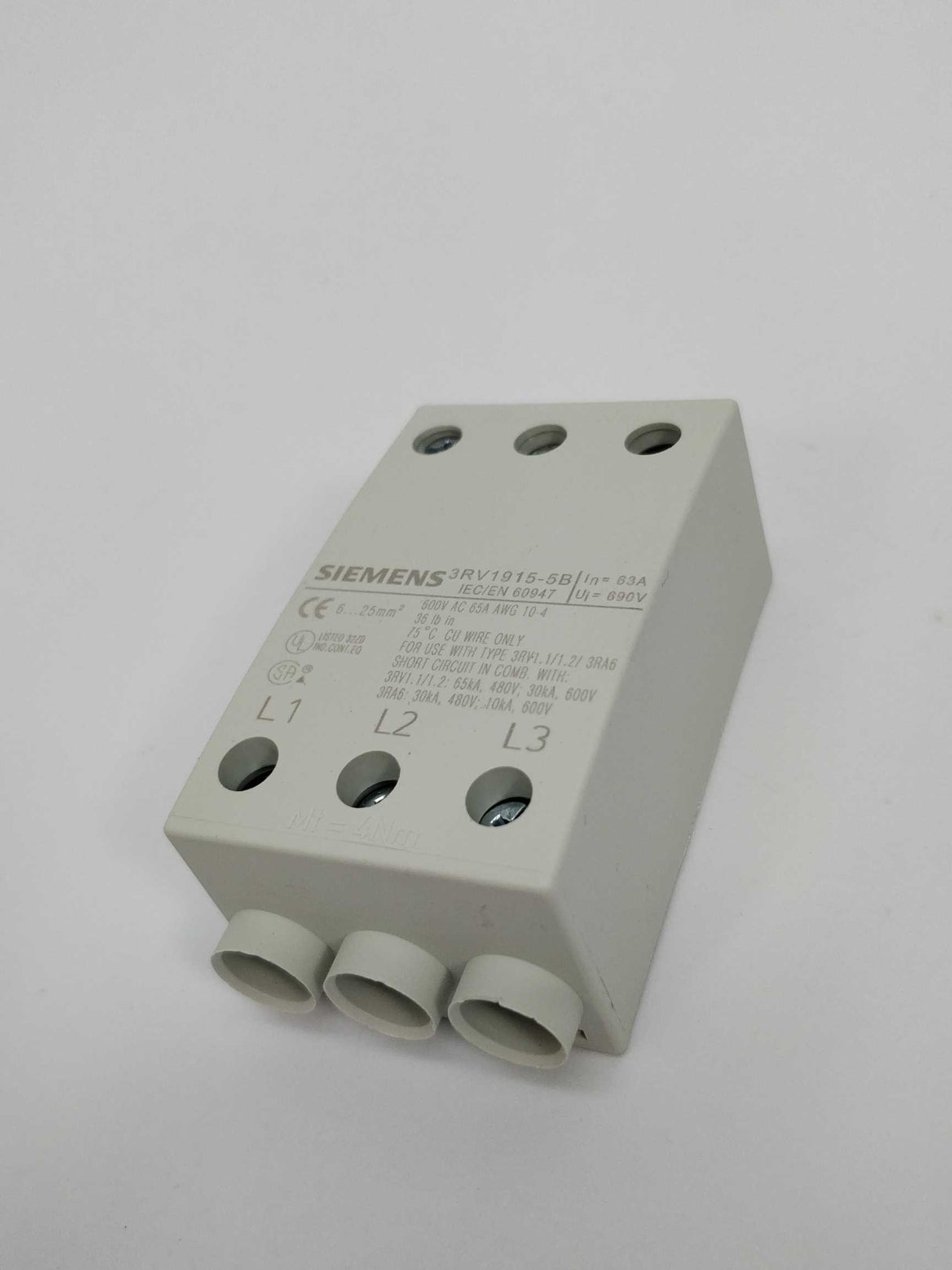 Siemens 3RV1915-5B 3-Phase feed-in terminal