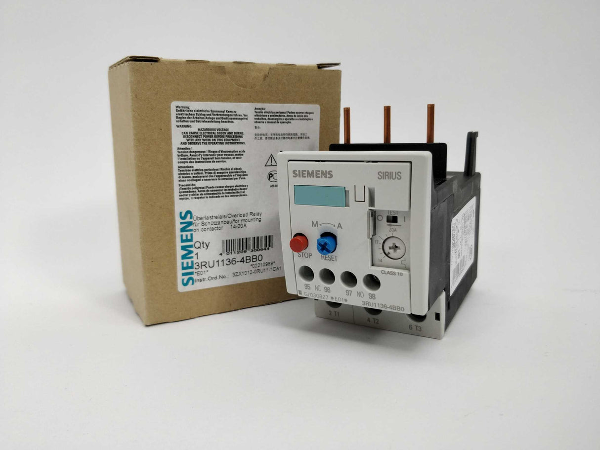 Siemens 3RU1136-4BB0 overload relay 14-20A