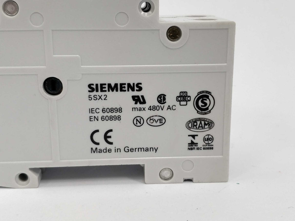 Siemens 5SX2210-6 Circuit breaker 400V, 6KA, 2P, 10A