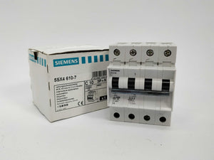 Siemens 5SX4610-7 Circuit breaker 400V, 10KA, 3+N-POLE, 10A