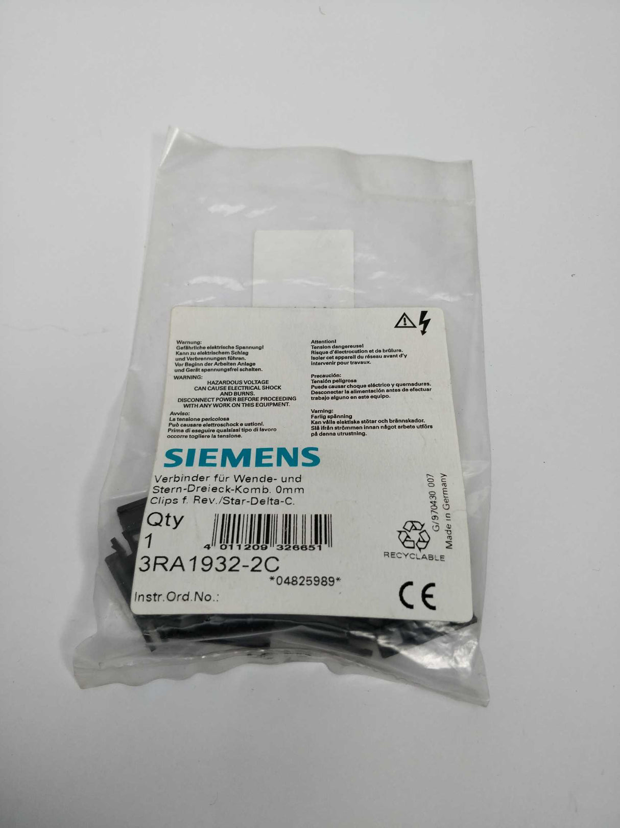 Siemens 3RA1932-2C Mechanical connectors 10 Pcs X 20pr. bag