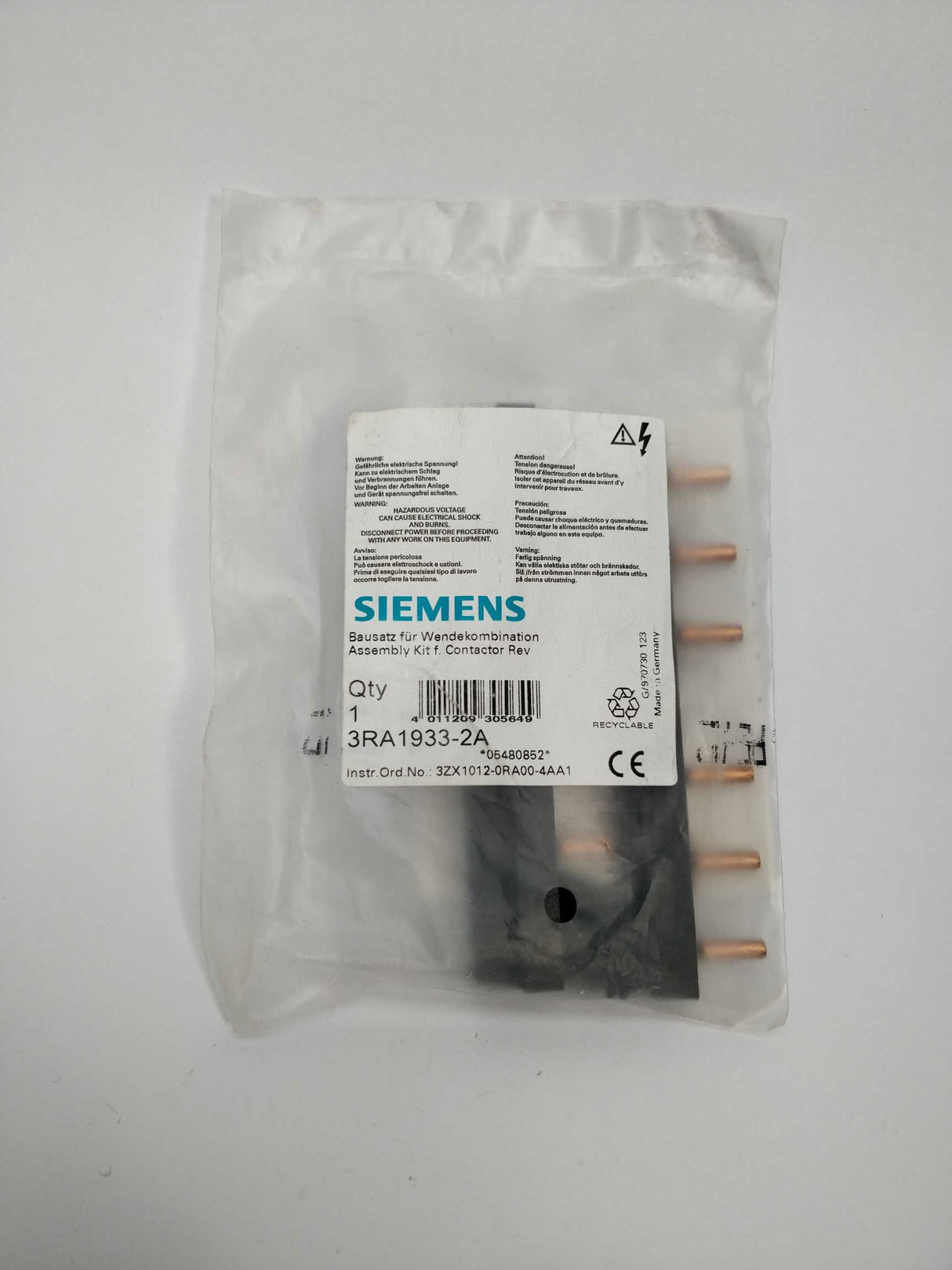 Siemens 3RA1933-2A Assembly Kit f. Contactor Rev