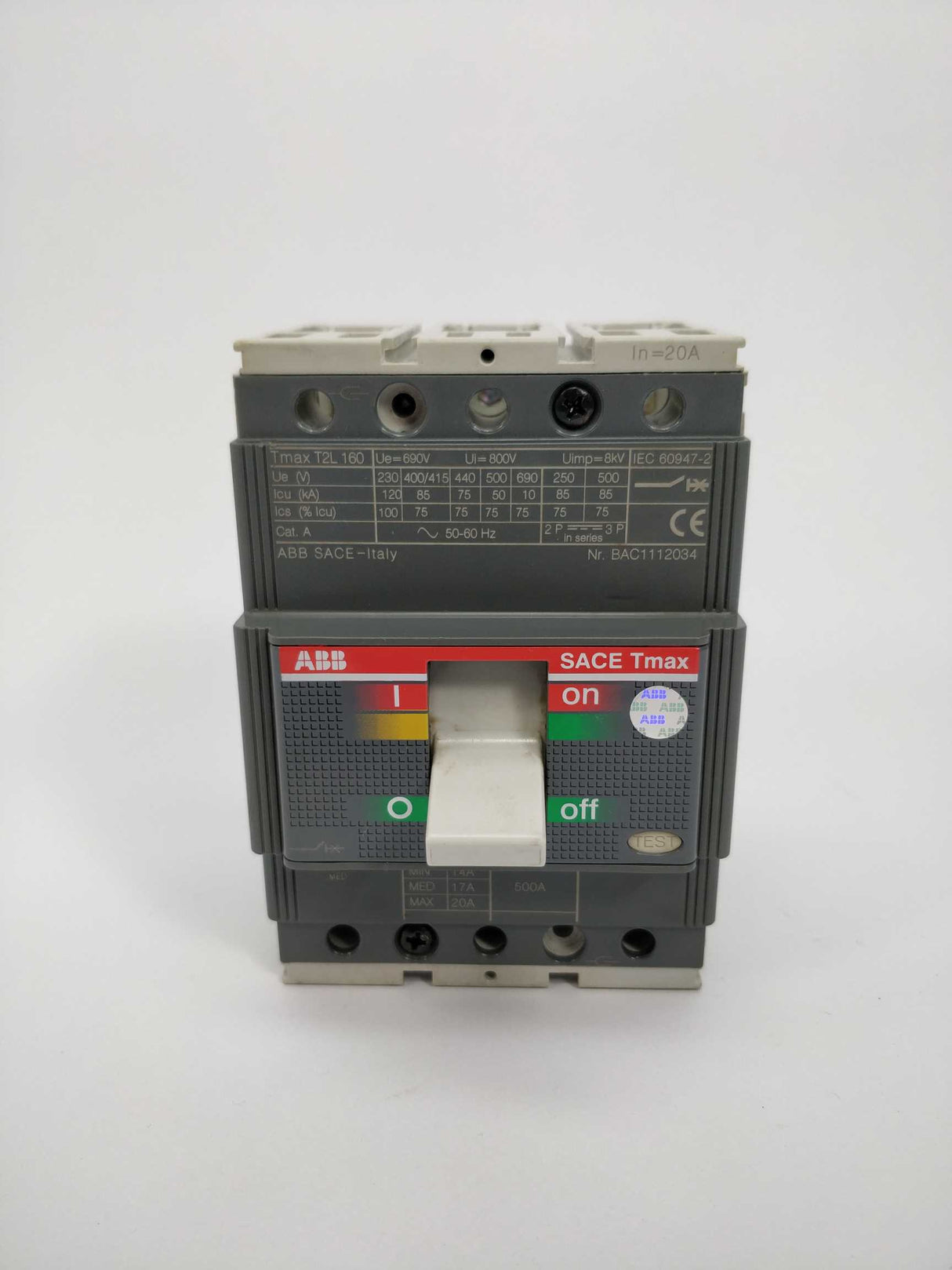 ABB TMD 20-500A Tmax T2L160 Circuit breaker