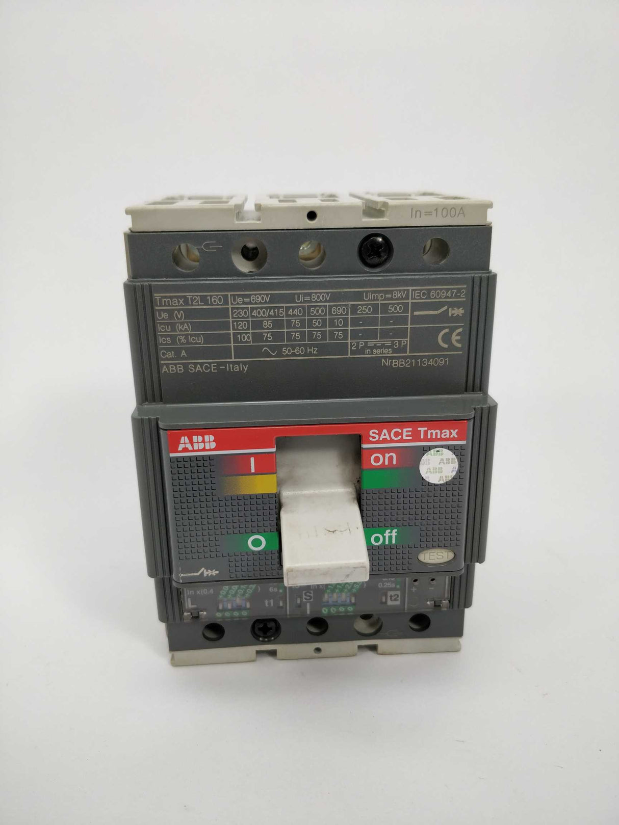 ABB PR221 LSI IN=100A Tmax T2L160 Circuit breaker