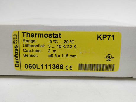 Danfoss KP71. 060L111366 KP71 Thermostat -5...20°C