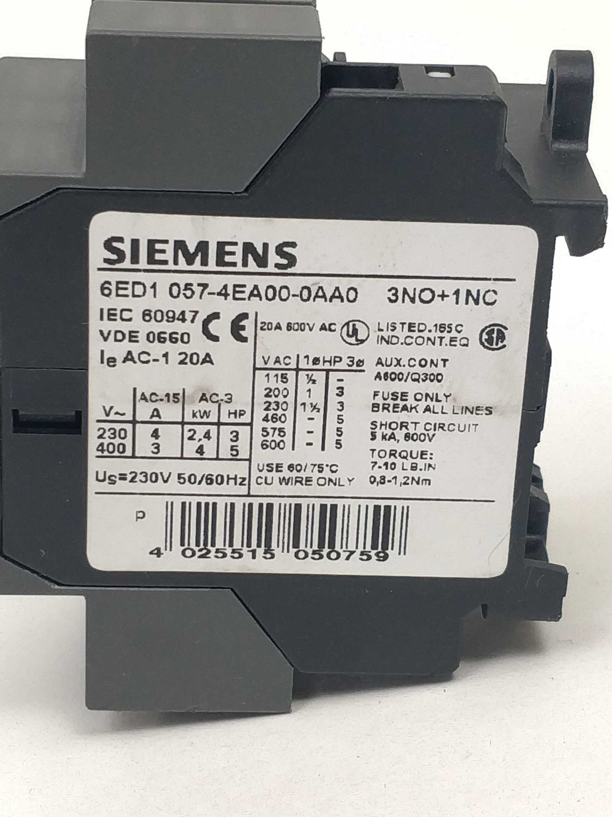 Siemens 6ED1057-4EA00-0AA0 LOGO! contact 230 Switching module