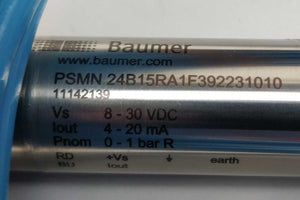 Baumer 11142139 PSMN 24B15RA1F392231010 pressure transmitter.