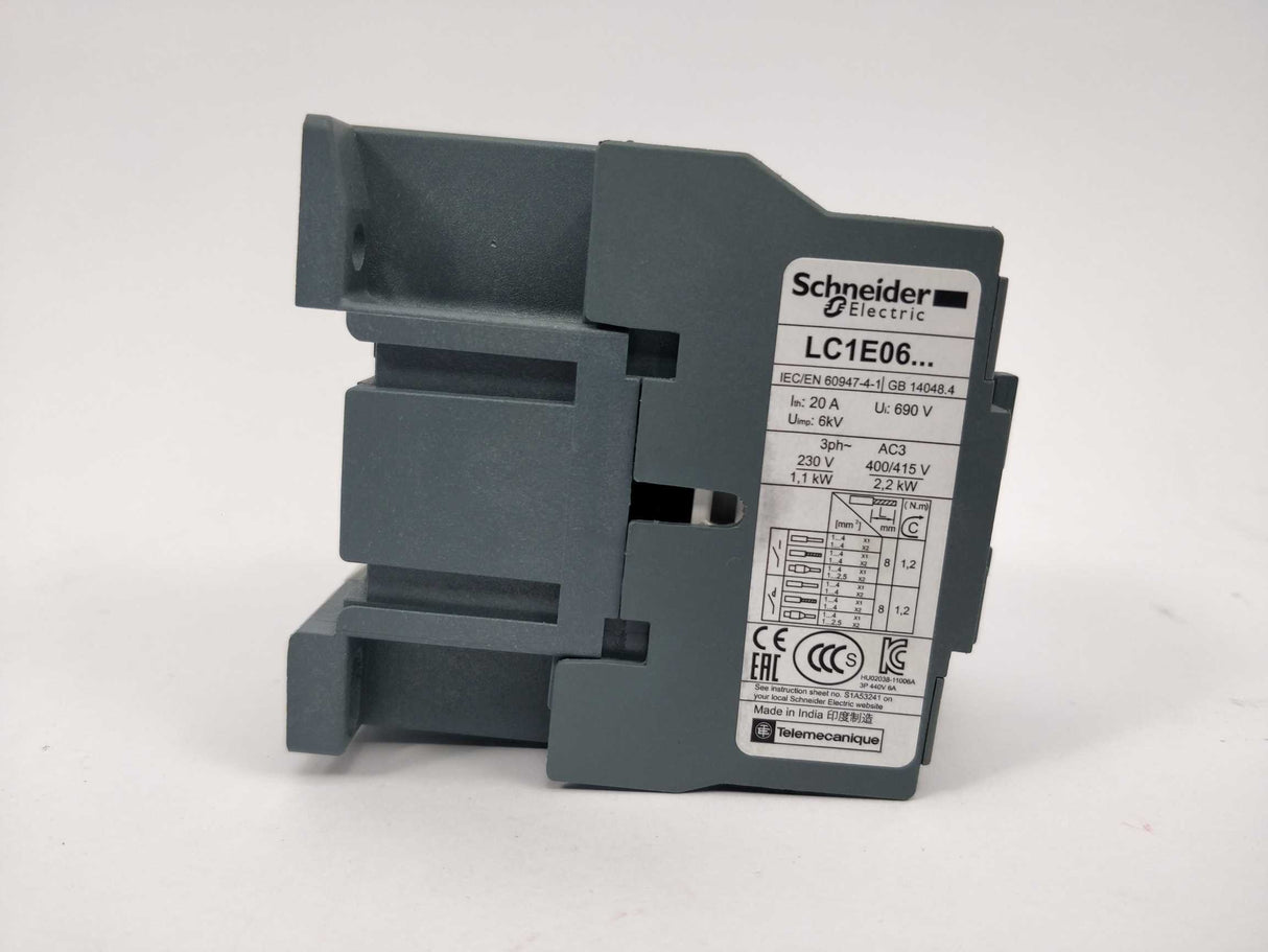 Schneider Electric LC1E0601B5 EasyPact TVS contactor 24VAC Coil